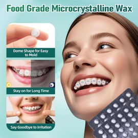 Orthodontic Wax 60 Pack Individual Hygienic Packaging, Dental Wax Long-Lasting Hold, Portable and Easy to Mold Braces Wax,Food Grade Relief Wax for Home Travel Office