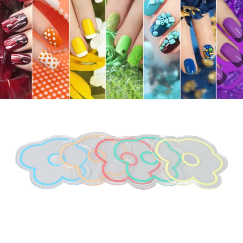 5pcs Nail Art Palette High Transparency Double Sided Thick Flower