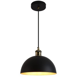 YHANFENGCY Vintage Industrial Pendant Light 9.84 "Industrial Dome Pendant Light Black and Gold Finish Lighting lamp line Length Pendant light78.74 Kitchen Island, Bedroom, Corridor