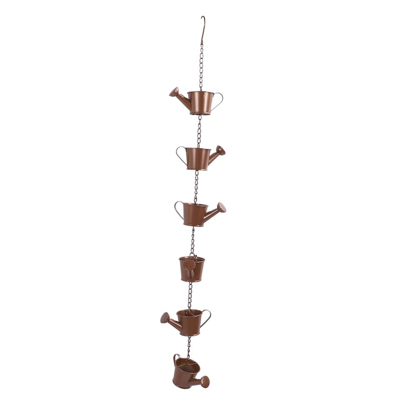 Rain Chain Watering Can Bucket Shaped Decorative 6 Cups Rainwater