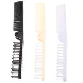WOONEKY 3pcs Portable Hair Brush Compact Travel Combs for Easy Styling Durable and Lightweight Design Black Beige White