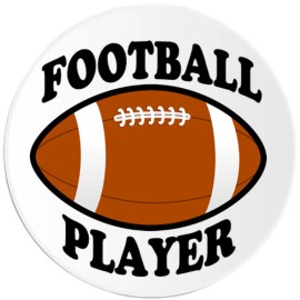 Kiwi Gifts Football Player - 3 Pack Circle Stickers 3 Inch - Sports Athlete Team