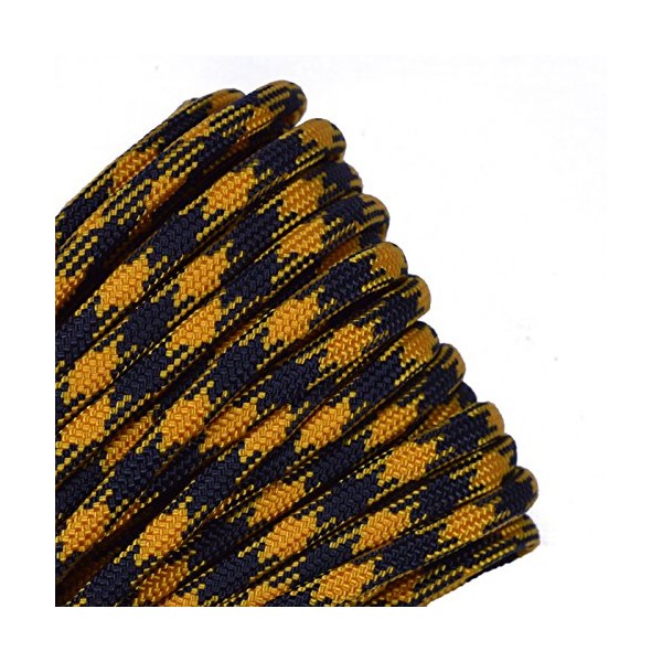Bored Paracord - 1', 10', 25', 50', 100' Hanks & 250', 1000' Spools of Parachute 550 Cord Type III 7 Strand Paracord Well Over 300 Colors - Goldenrod and Black - 100 Feet