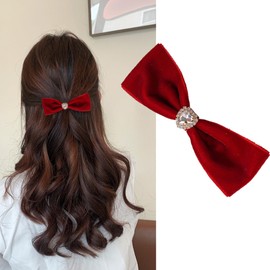Velour Ribbon Hair Rubber Velour Long Ribbon Hair Accessory, Velvet, Stylish, Cute, Ponytail, Hair Clip, Tie, Rubber, Adult, Wedding, Kids, Hair Clip, Tie Hair, School Ceremony, Graduation Ceremony