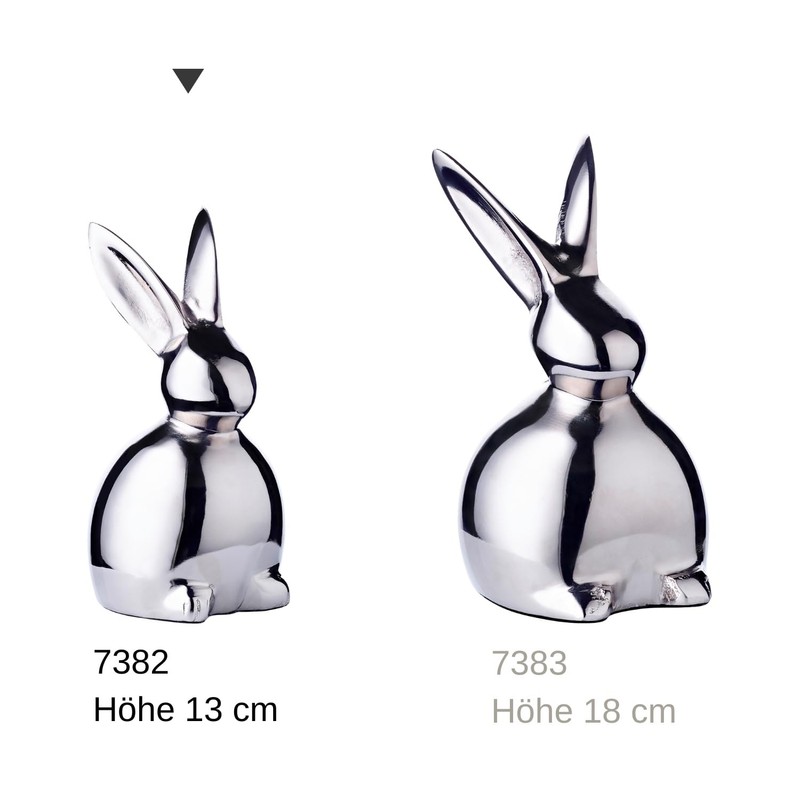 EDZARD Louis Rabbit Figurine (Height 13 cm) Nickel-Plated Aluminium Decorative