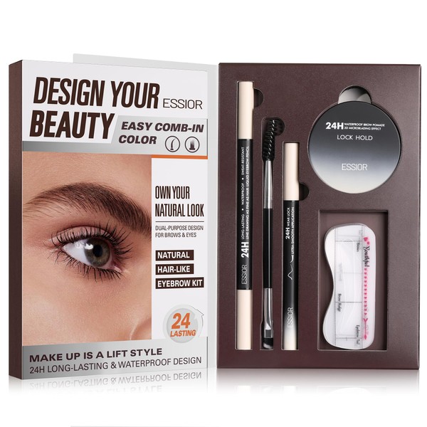 Eyebrow Makeup Kit,With Waterproof 2-IN-1 Microblading Eyebrow Pen, Eyebrow Pomade,
