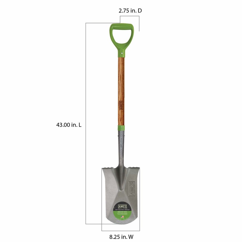AMES 2593800 Tempered Steel Garden Spade with Hardwood Handle and