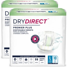 Dry Direct Premier Plus Disposable Briefs - Large (Mini Case of 20)