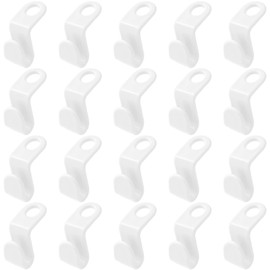 Pack of 20 Clothes Hangers, Space-saving, Clothes Hangers, Hooks for Hangers, Plastic Material, for Save Space in the Cupboard, White