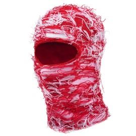 Clakllie Winter Warm Outdoor Knit Cap Knitted Beanie Caps Balaclava Yeat Shiesty Distress Fuzzy Mask,Pink