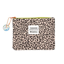 RUIXIAOXI Cosmetic Bag for Women,Leopard Print Makeup Bag Travel Makeup Bag Large Capacity Canvas Makeup Bag, pale yellow, Fashion