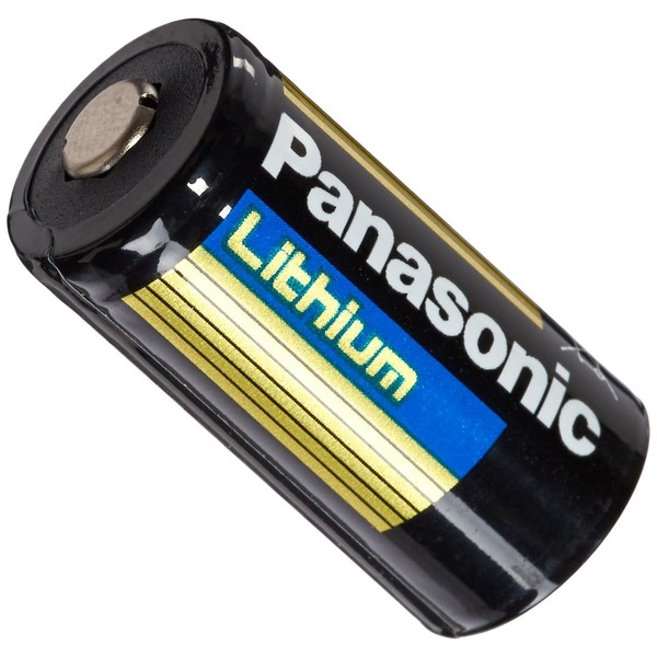 Panasonic CR123A-12PK Lithium 3V Photo Lithium Battery, 0.67" Diameter x 1.36" H (17.0 mm x 34.5 mm), Black/Gold/Blue (Pack of 12)