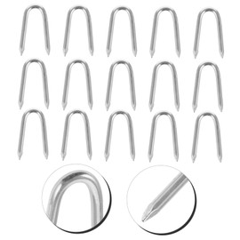 Kisangel 150pcs U-Shaped Metal Fencing Nails for Garden Stakes Fixing Pegs for Securing Fences Landscape Netting and Playground Equipment