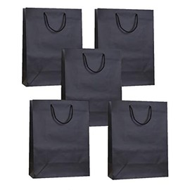 MUST BE BONKERS BLACK MATT LAMINATED MEDIUM BAGS - LUXURY BIRTHDAY PRESENT PARTY GIFT BAG (5 Bags)