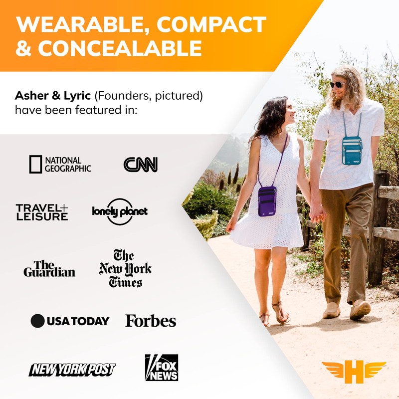 HERO Neck Wallet – RFID Blocking Passport Holder – Easy