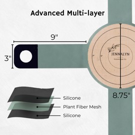 Sourdough Silicone Bread Sling for Dutch Oven - Food-Grade Non-Stick Dough Transfer Tool with 4 Arms, 9" Long, Center Markings - Sourdough Gifts for Bakers
