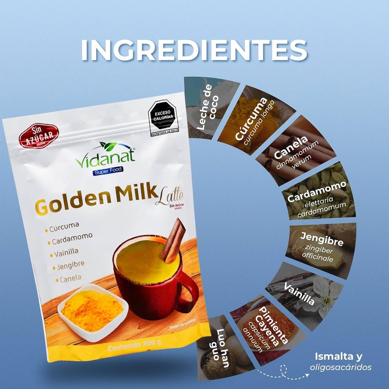 Vidanat Golden Milk 300 g – Mezcla Natural para Bebida