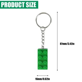 VODAFQS 6 pieces building blocks key ring, plastic pendant key chain, bricks colourful key ring made of plastic, blue