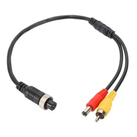 PATIKIL 4 Pin Aviation Male to RCA Male Adapter Cable 11.4 Inch / 29cm 4-Pin Aviation Connector to DC Male Connector Cable for Car Camera Monitor Video