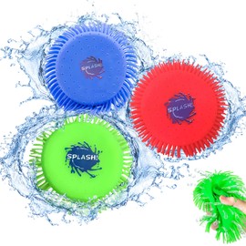 WOUYTPE Pack of 3 Water Frisbees, 17 cm Diameter, Water Throwing Disc, Soft, Water Toy Children's Pool, Suitable for Summer Party, Pool, Beach, Bright Colours, Soft and Durable