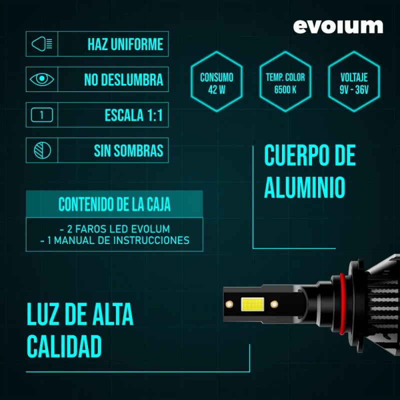 Kit Focos Led Para Auto 11,000lm Faros Coche Luz Blanca