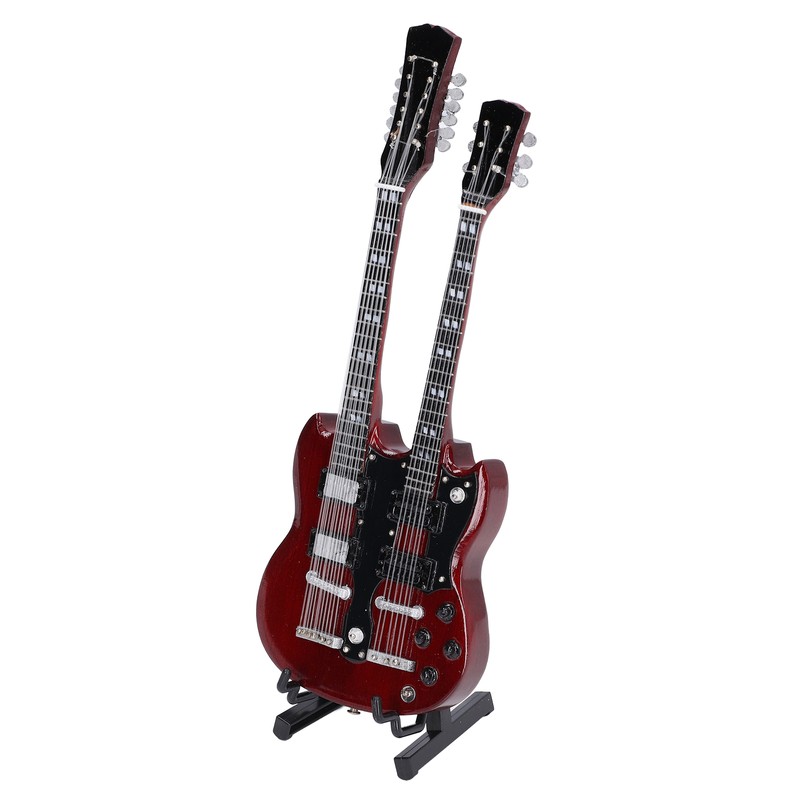 Wooden Miniature Guitar Elegant Mini Electric Guitar Musical Instrument Model