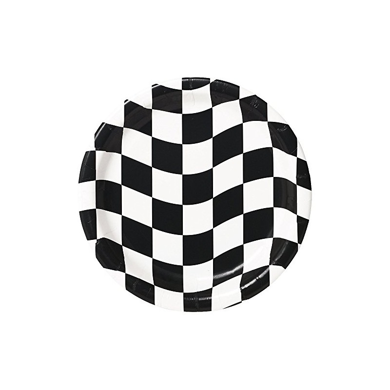 Creative Converting C032-AL0102-UAL 8 Count Round Dessert Plates, Black and