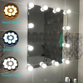 LED Vanity Mirror Light Bulb, 10/12pcs USB Rechargeable Dimmable Fill Light, Suitable for Bedroom, Bathroom and Vanity, Makeup Room Light, Valentine's Day Gift - Color: White, Size: 12 LEDs