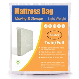 ComfortHome Mattress Bag for Moving and Storage, Fits Twin and Full Size Mattress, 2 Pack