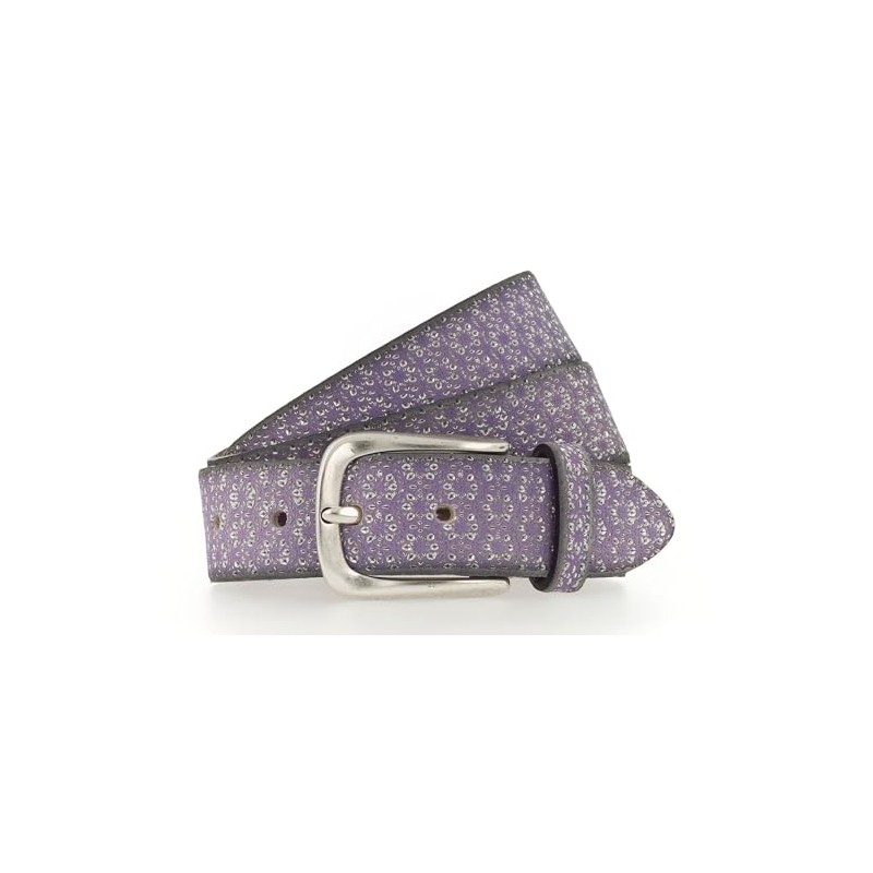 B.Belt Tessa Gold Leather Belt W95 Purple/Silver Metallic, Purple /