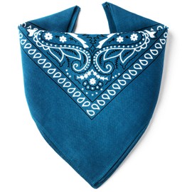 Karl Loven Bandana, Neckerchief, Headscarf, Original Paisley Pattern, Bikers’ Headwear, Hair Scarf, Wrist Bandana, 100% Cotton, Premium Quality for Women, Men, Duck Blue
