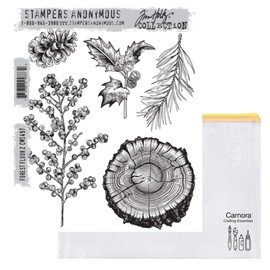 Tim Holtz Stampers Anonymous Forest Floor 2 Cling Stamp CMS497, Carnora Mesh Storage Bag, October 2024 Release
