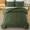 Andency Olive Green Comforter Set King Size, Boho Soft Fluffy
