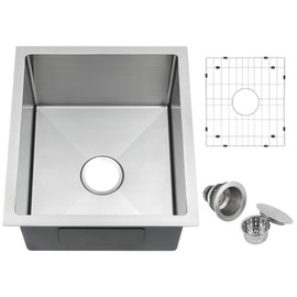 MILOSEN Bar Sink Undermount 17×19 Inch, Wet Bar Prep Kitchen Sink, Small RV Single Bowl Basin, Small Stainless Steel Topmount Bar Sinks