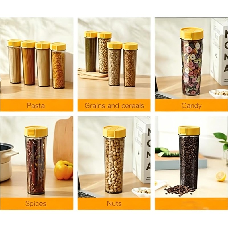 COMZPLIFE Plastic Spaghetti Storage Container with Flip-Top Lid, Airtight Dry
