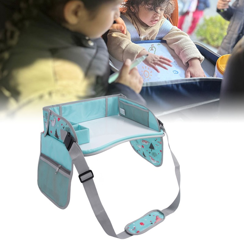Kids Travel Tray Erasable Drawing Board Organization Pockets Activity Essentials