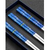 TINMARDA Metal Chopsticks Reusable 3 Pairs Stainless Steel Chopsticks Titanium