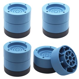 HANIHUA Round Bed Risers 4 Pack Blue Heavy Duty Furniture Risers Lifts Height 1", 2 inch, Adjustable Bed Lifts Risers for Bed Frame, Furniture, Table, Sofa, Chair Risers Supports Up to 1,300 lbs