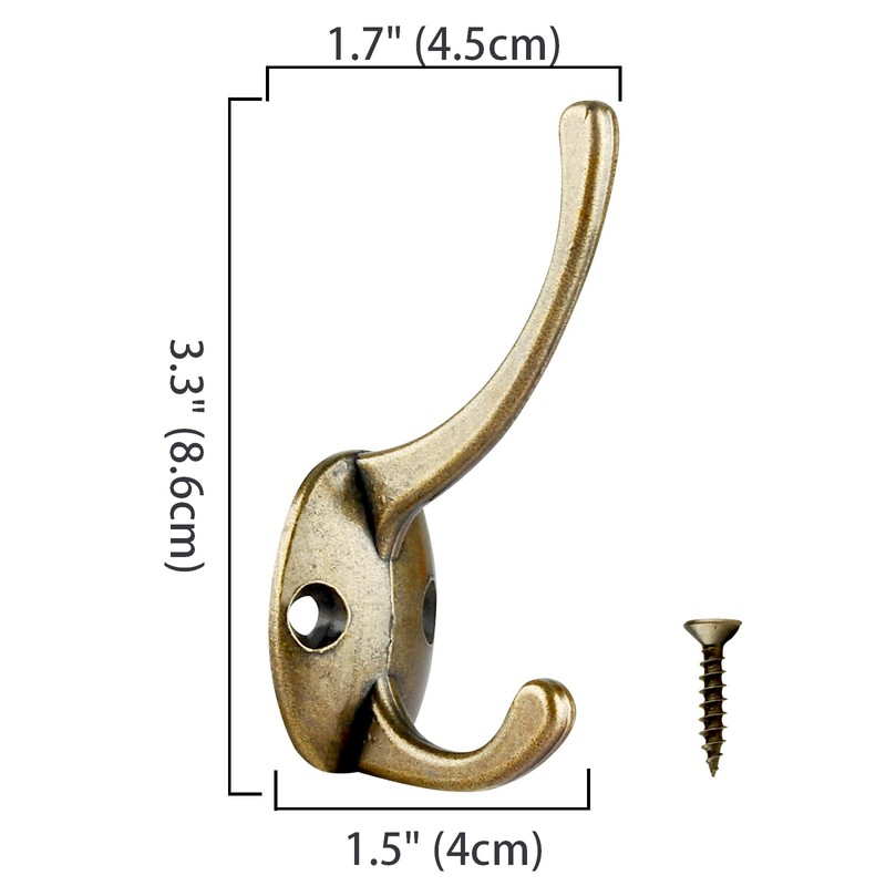 IBosins 32 Pack Antique Brass Coat Hooks Wall Mounted with