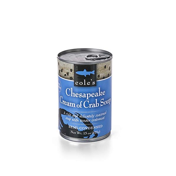 Cole’s Chesapeake Cream of Crab Soup, Premium Canned Fresh Crab Meat & Nutritious Semi Condensed and Gluten-free Crab Bisque – 15 oz (Pack of 12)