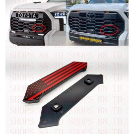 CUSTOM EMBLEM Red Flag ABS Emblem Fit TOYOTA 2022 2023 TUNDRA TRD PRO Front Grill