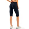 SANTINY Women's Knee Length Capri Leggings with Pockets High Waisted
