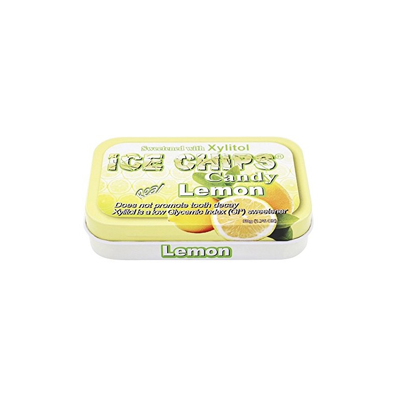 ICE CHIPS Xylitol Candy Single Tin Lemon