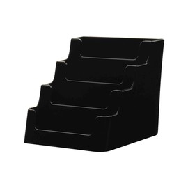 4 Pack Business Card Holder Counter for 3.5" x 2" Acrylic Four Tier Four Pocket Appointment Cards for Business Medical and Government Centers Service Providers Trade Shows Black by Marketing Holders