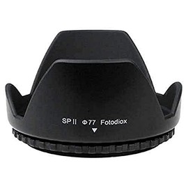 Fotodiox 04SHD77B Black Flower Lens Hood, Sun Shade, 77mm, Sun Shade, Paddle Hood, Tulip Hood
