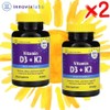 1+1 Inovics Labs Vitamin K2 D3 60 tablets Vitamin A MK7 MK4, 2 pcs / 1+1 이노빅스랩스 비타민 K2 D3 60정 비타민A MK7 MK4, 2개