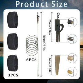 6 Pieces Carp Accessories and Three Bindings - Fishing Accessories for Carp Fishermen 70 cm 45 lb Chod Rig Leader, Hair Assembly Inline Helicopter Carp Rig Complete Set with Fishing Accessories Carp
