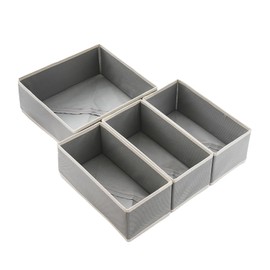 Bructhun Drawer Organizer for Socks and Underwear, Set of 4 (Light Grey)