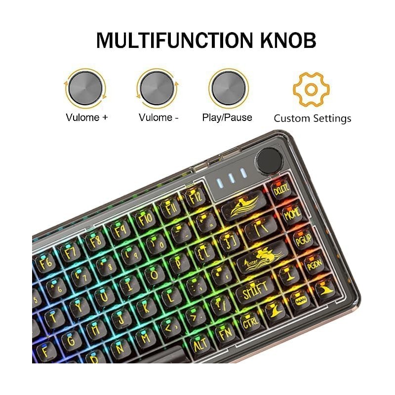 MAGIC-REFINER 81 Keys Compact Gaming Keyboard and Custom Coiled USB