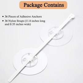 36Pack Furniture Anchors No Drill Furniture Straps for Baby Proofing Self-Adhesive Securing 180lbs Prevent Falling Anti Tip Earthquake Straps for Toddlers Kids Children Pets Safety